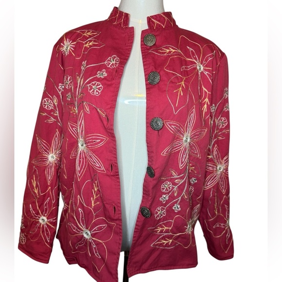 Floral Embroidered Women's Blazer - Picture 1 of 7